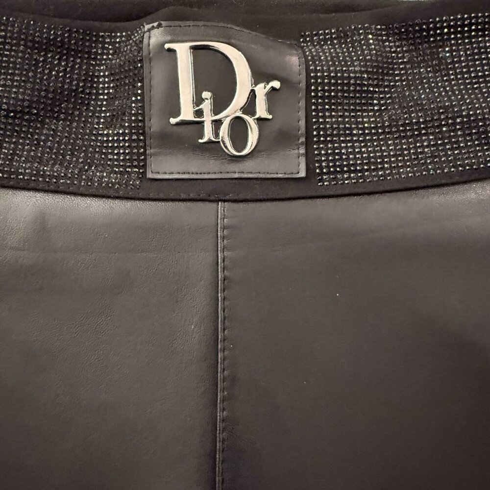 Black Lambskin Leather Leggings, Size M - Picture 5 of 5